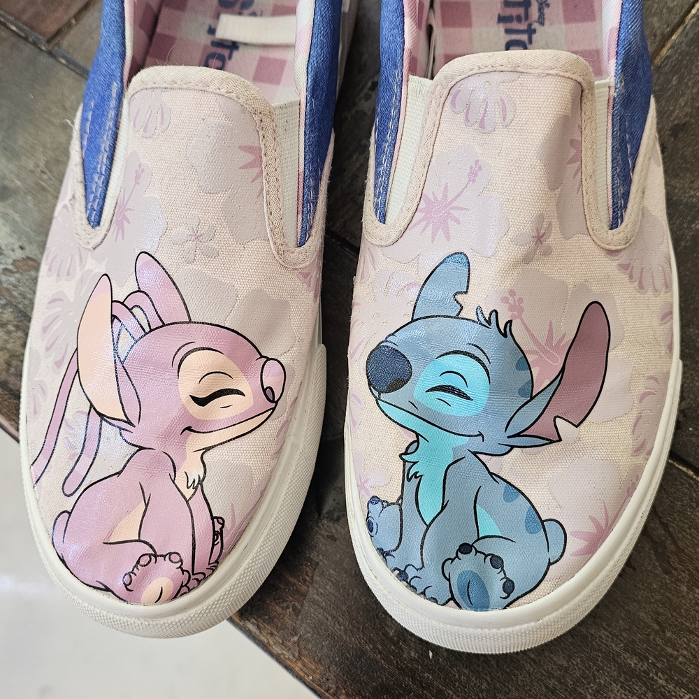 Disney Woman Slip-On Shoes - Pink and Blue